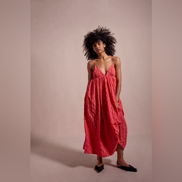 Free People Dresses & Skirts - NWT! RARE! Free People Primmy Midi Dress, SZ Small in Ice Coral